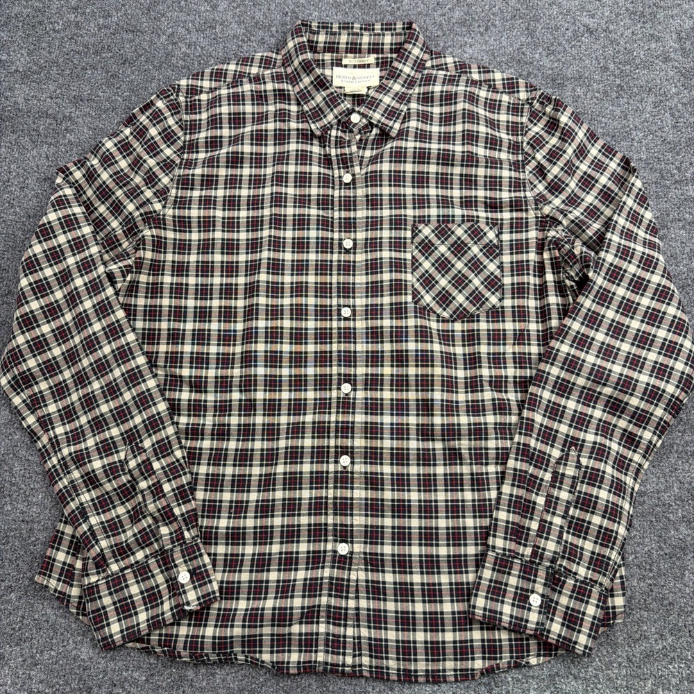 Ralph‎ Lauren Denim & Supply Shirt Womens XL Tan Black RL Tomboy Button Up Top